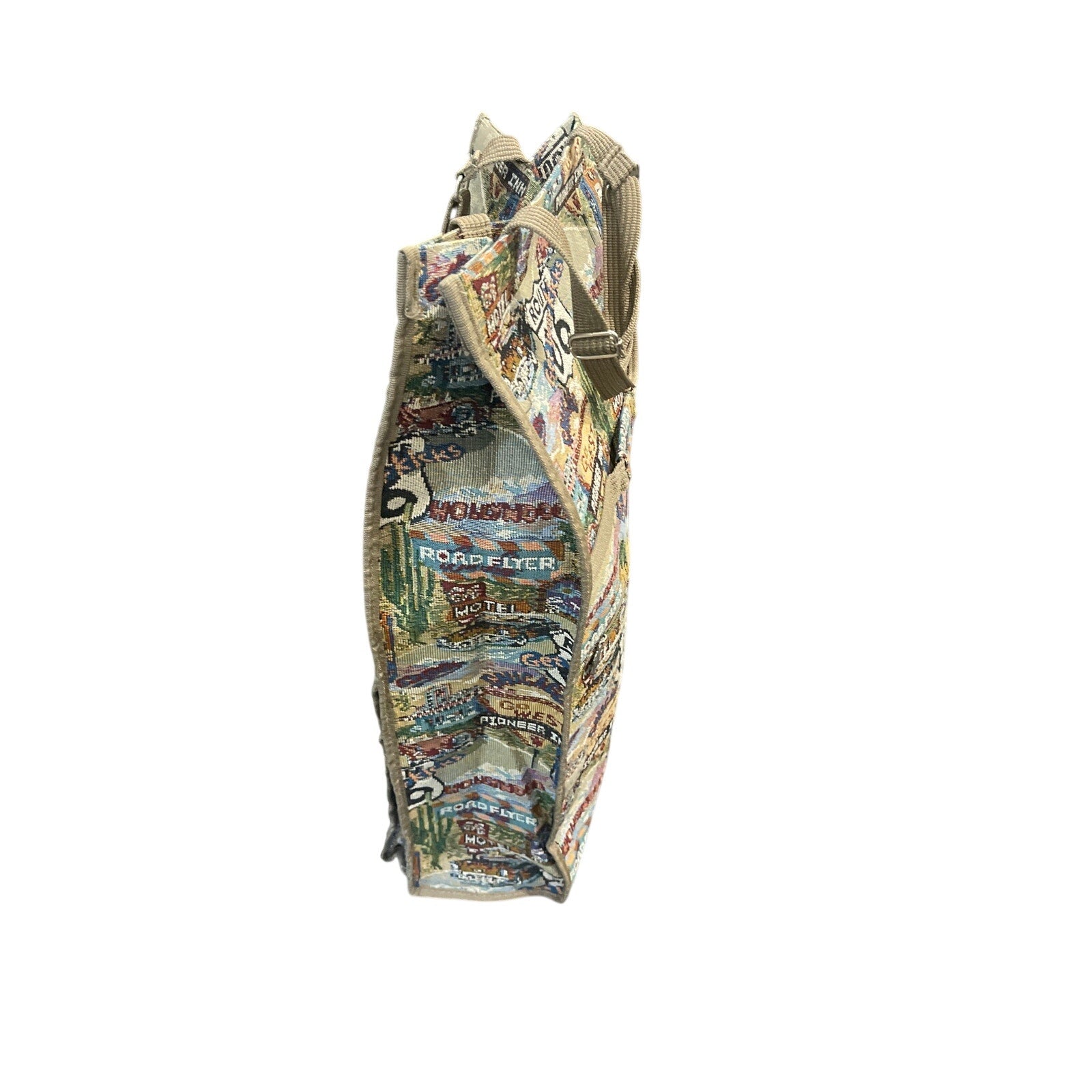 Jade Route 66 American Collapsing Rolling Tapestry Tote Travel Luggage Bag Retro