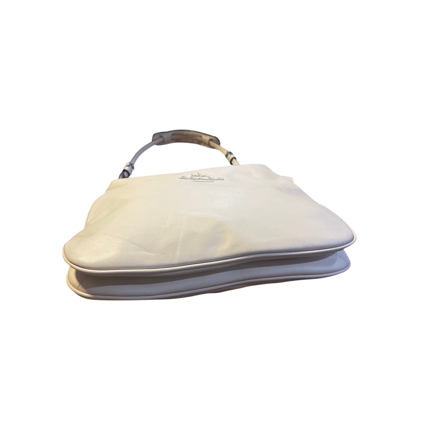 Coach Smooth Leather Penelope Shoulder Bag Chalk White Style CP101 Minimalist