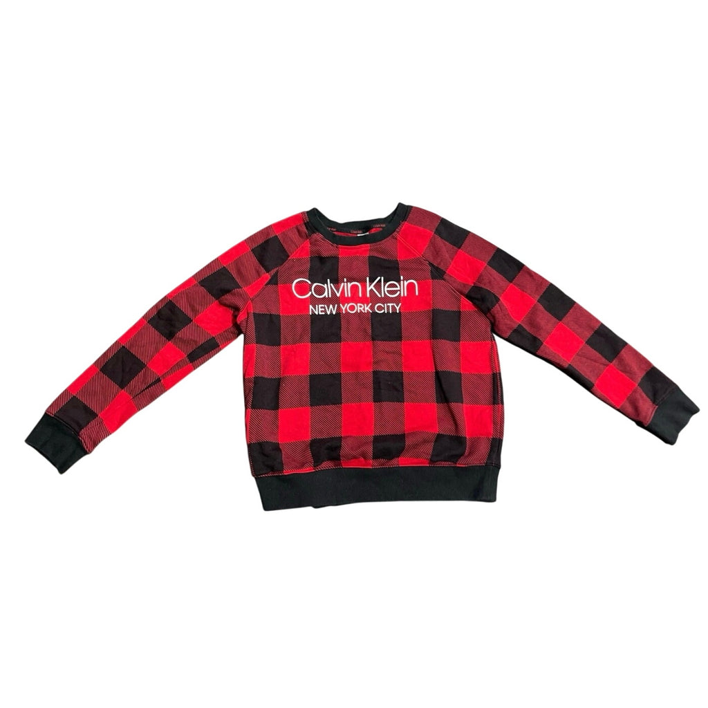 Calvin Klein Buffalo Plaid Sleepwear loungewear sweater Small Christmas Pijamas