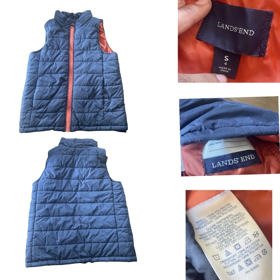 Land's End Toddler Quilted Puffer Full Zip Vest Size 4 Outerwear Kidscore
