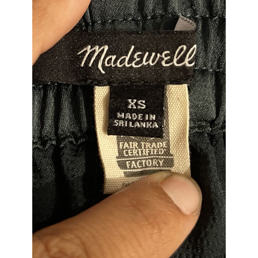 Madewell Green Drawstring Pull On Wide Leg Pants Size XS Flowy Casual Chic