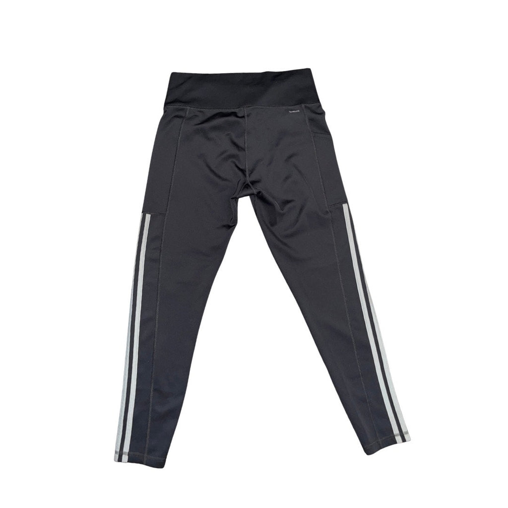 Women Adidas Climalite 3 Stripe 7/8 Leggings Pants Size Large Athletic Running