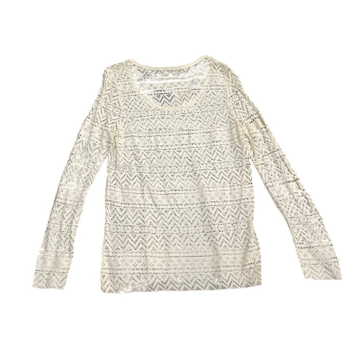 G. H. Bass Open Weaved Lace Long Sleeve Shirt Size M NWT Bohemian Chic Crochet