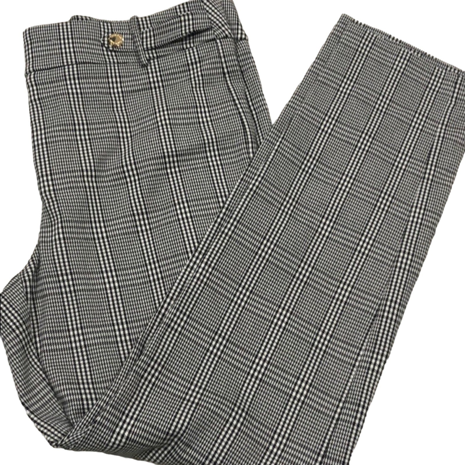 Calvin Klein Dress Career wear Plaid Black and white Pants Size 8 NWT