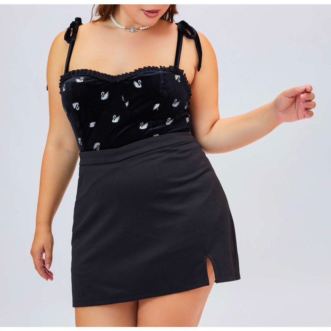 CIDER SOLID SLIT CLASSIC SKORT CURVE & PLUS XXL