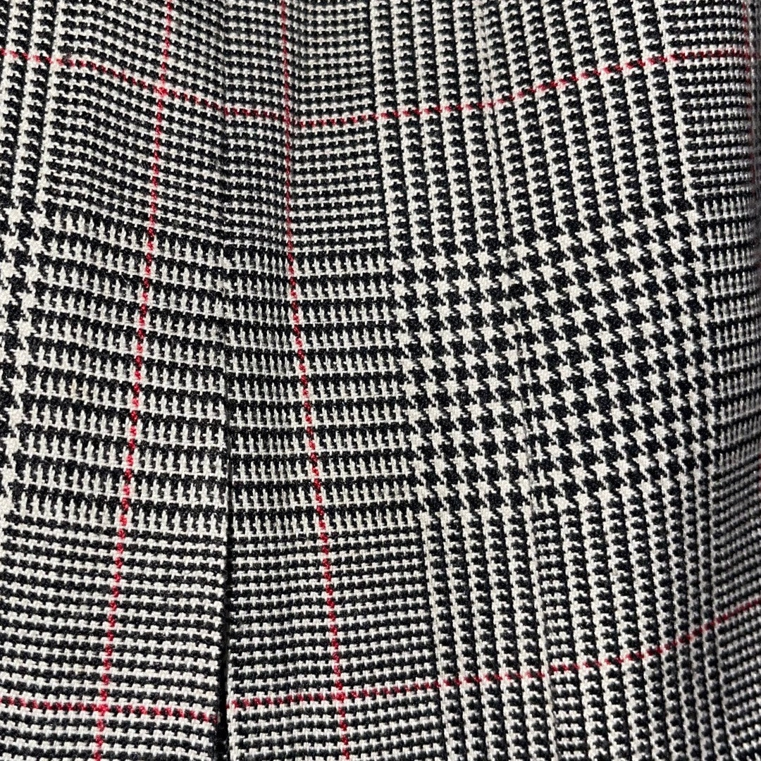 Vintage Pleated Plaid Knee Length Flare Skirt Size 12 Preppy Academia