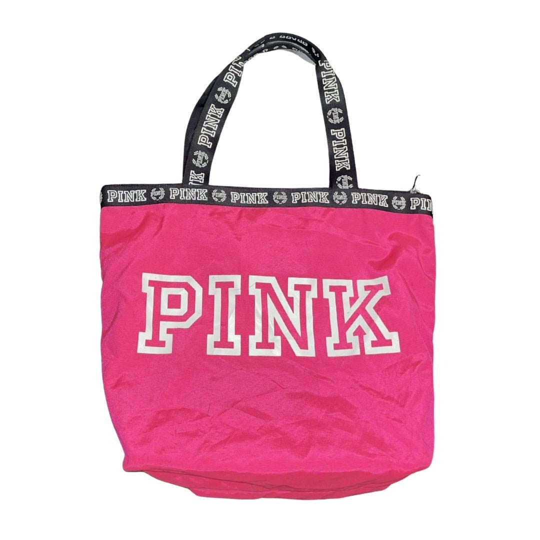 Victoria's Secret PINK Nylon Canvas Tote Bag Y2K Travel Carry On Weekender