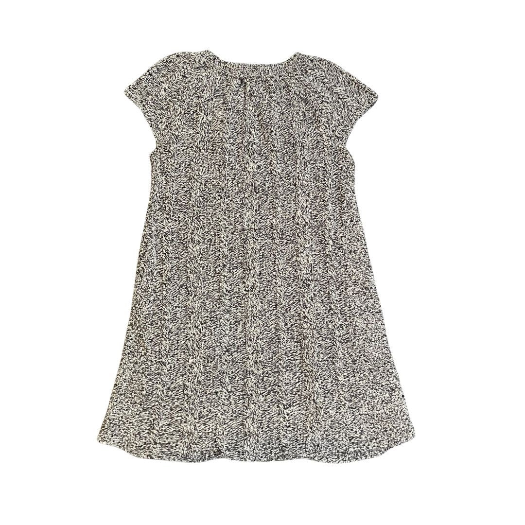 Style & CO Black White Cable Knit Short Sleeve Sweater Dress S Academia Preppy