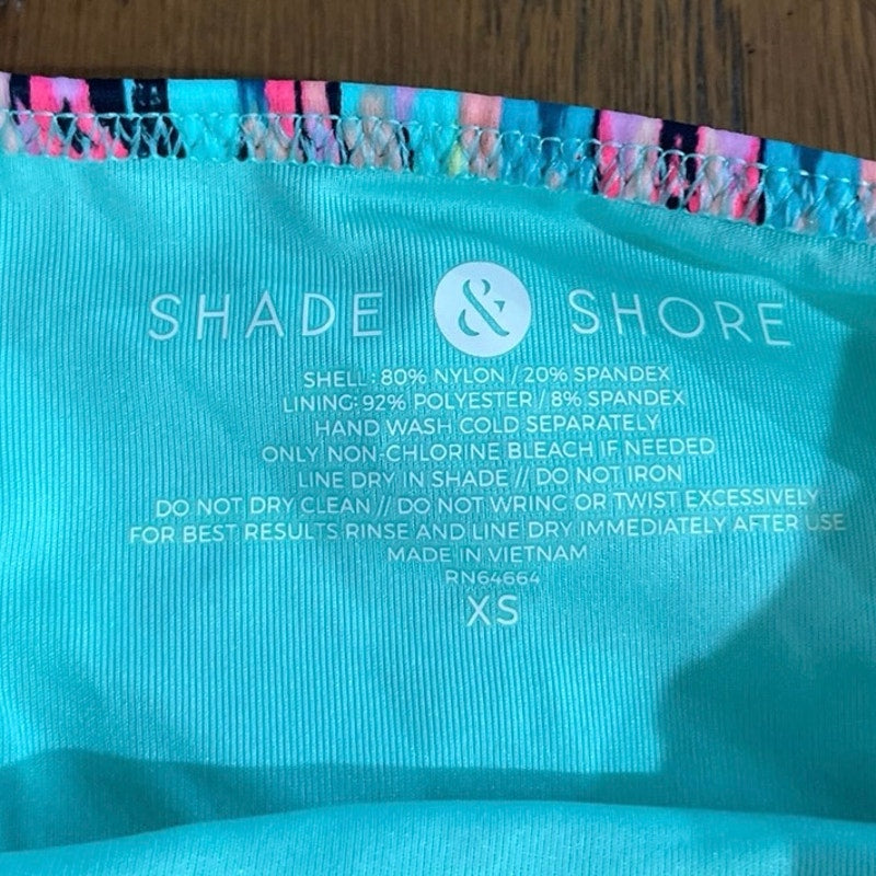 Shade & Shore Aztec Boho Multicolor Hipster Bikini Bottom SZ XS NWT Swimwear