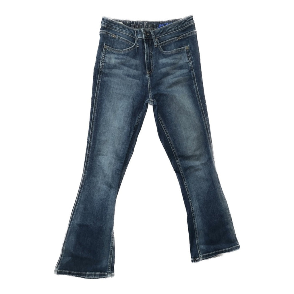 Calvin Klein Jeans Women Flare Denim Pants Size 27 Sculpted Crop Western