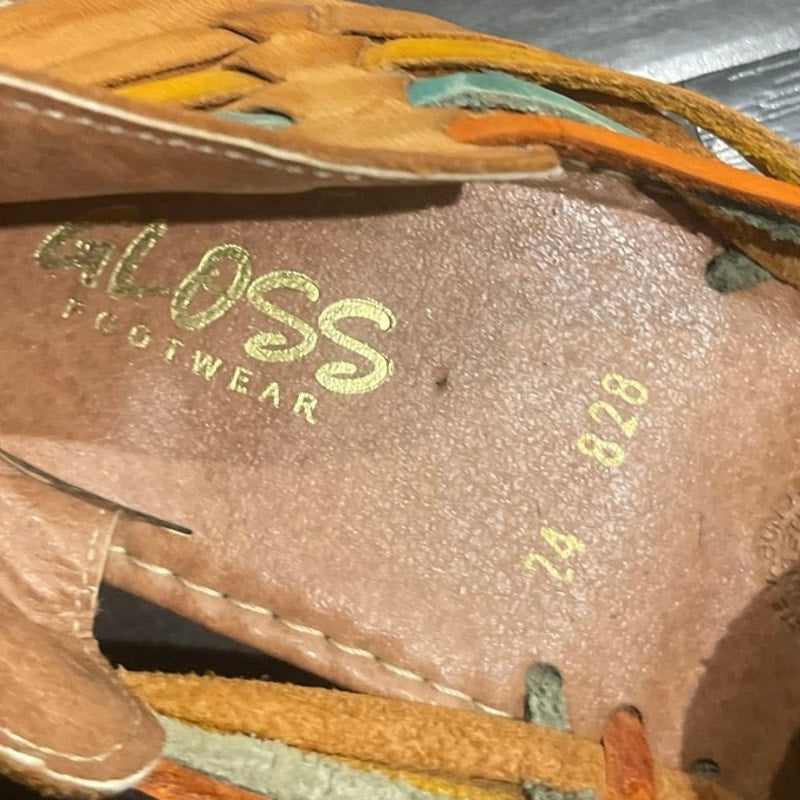 Gloss Footwear Made in Mexico Huaraches Leather Sandals SZ 7 Handcrafted Artisan
