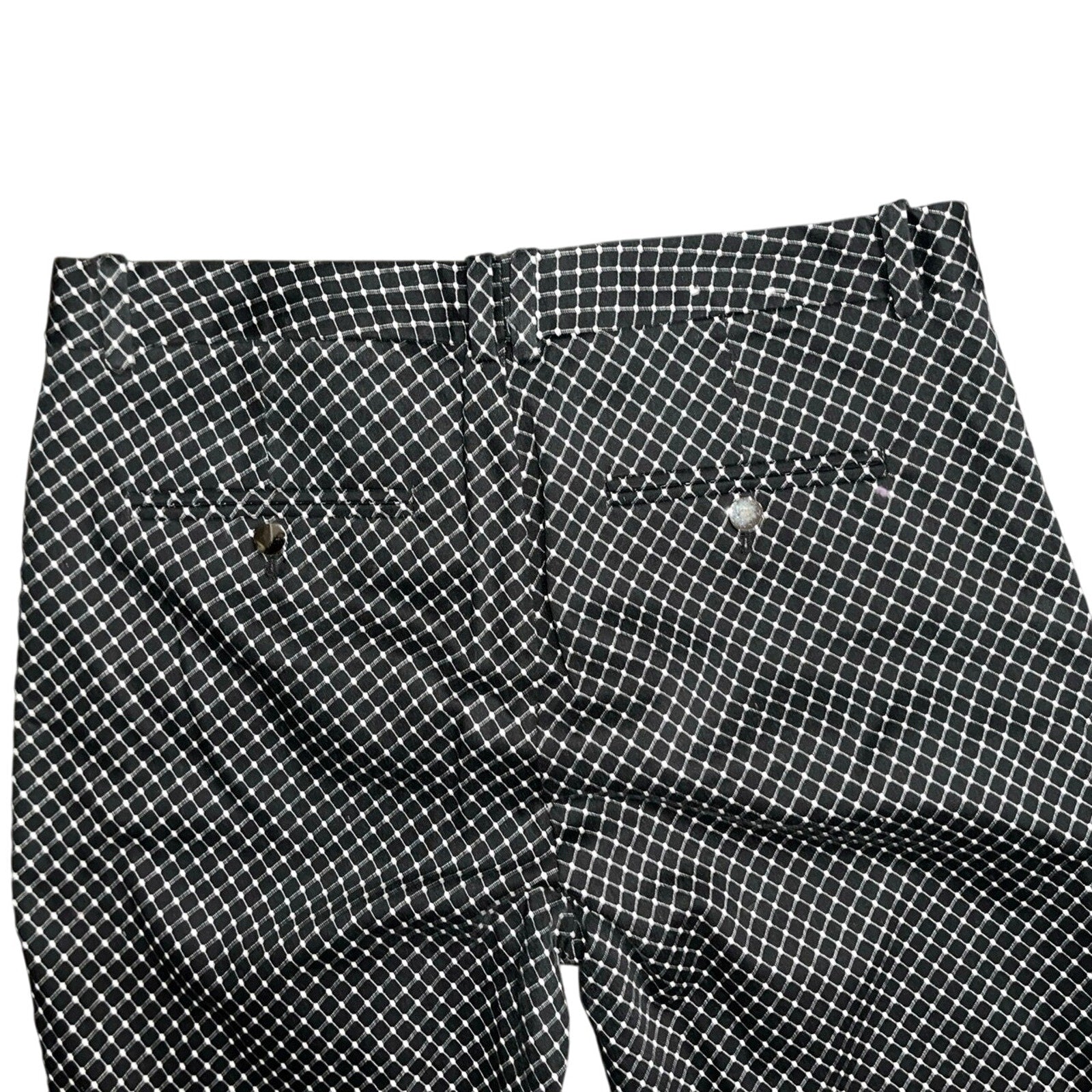Calvin Klein Women Dress Pants Geometric Print Stretch Slim Leg Trousers Size 8