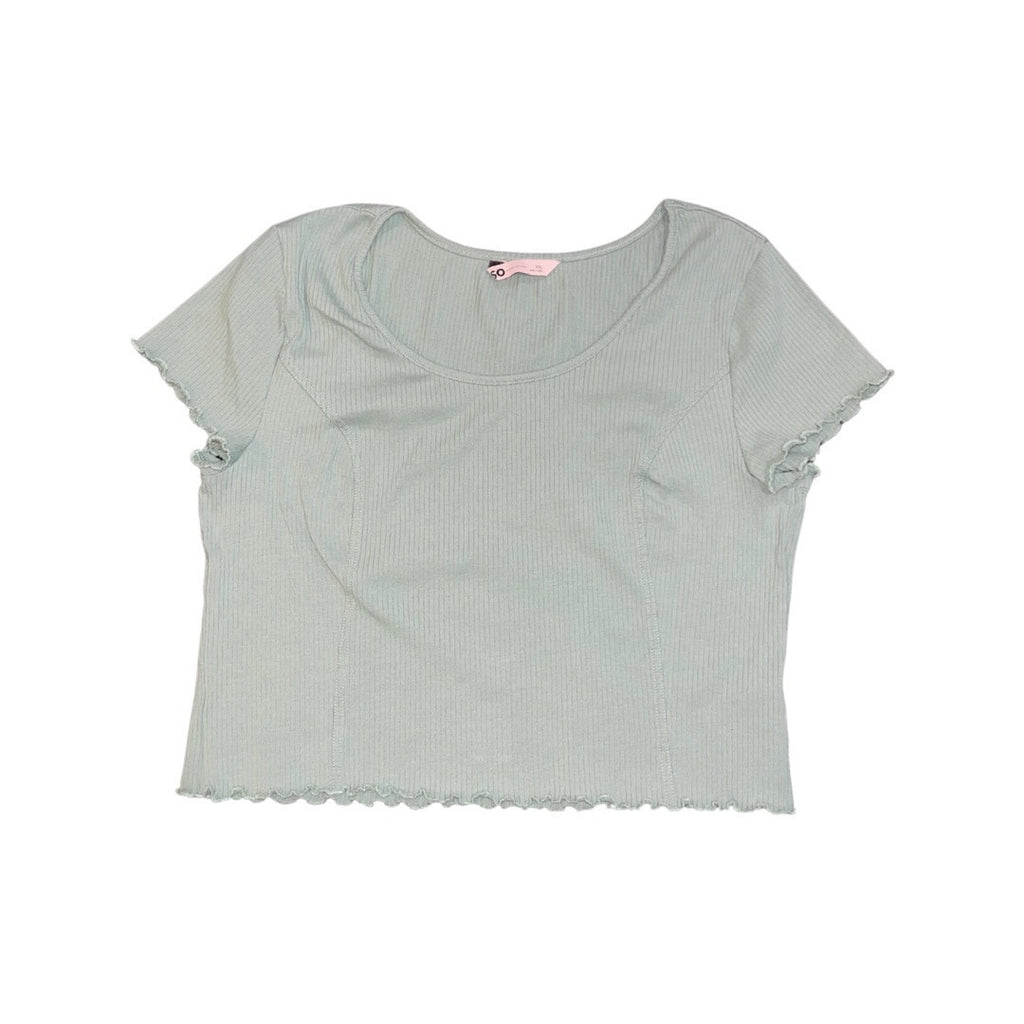 SO Goods For Life Bundle 2 Tops Ribbed Short Sleeve Scallop Trim Size XXL Y2K