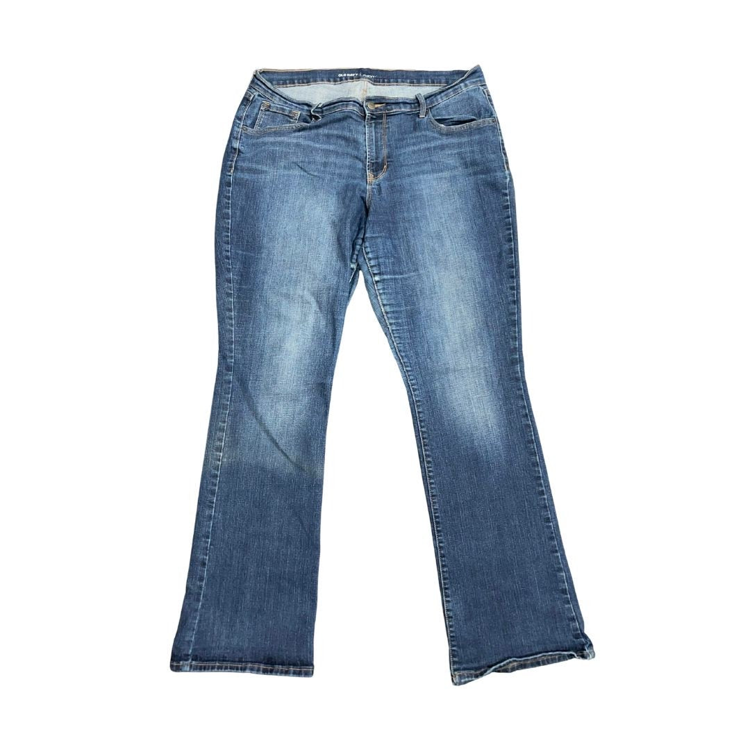 Old Navy Curvy Fit Flare Bootcut Size 16 Blue Wash Stretch Western Streetwear