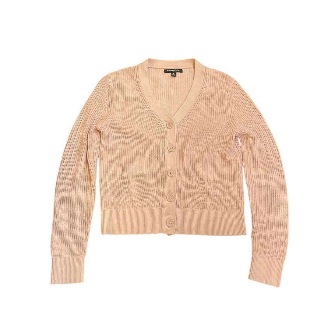 Banana Republic Chunky Knit V-Neck Button Cropped Cardigan Sweater SZ S