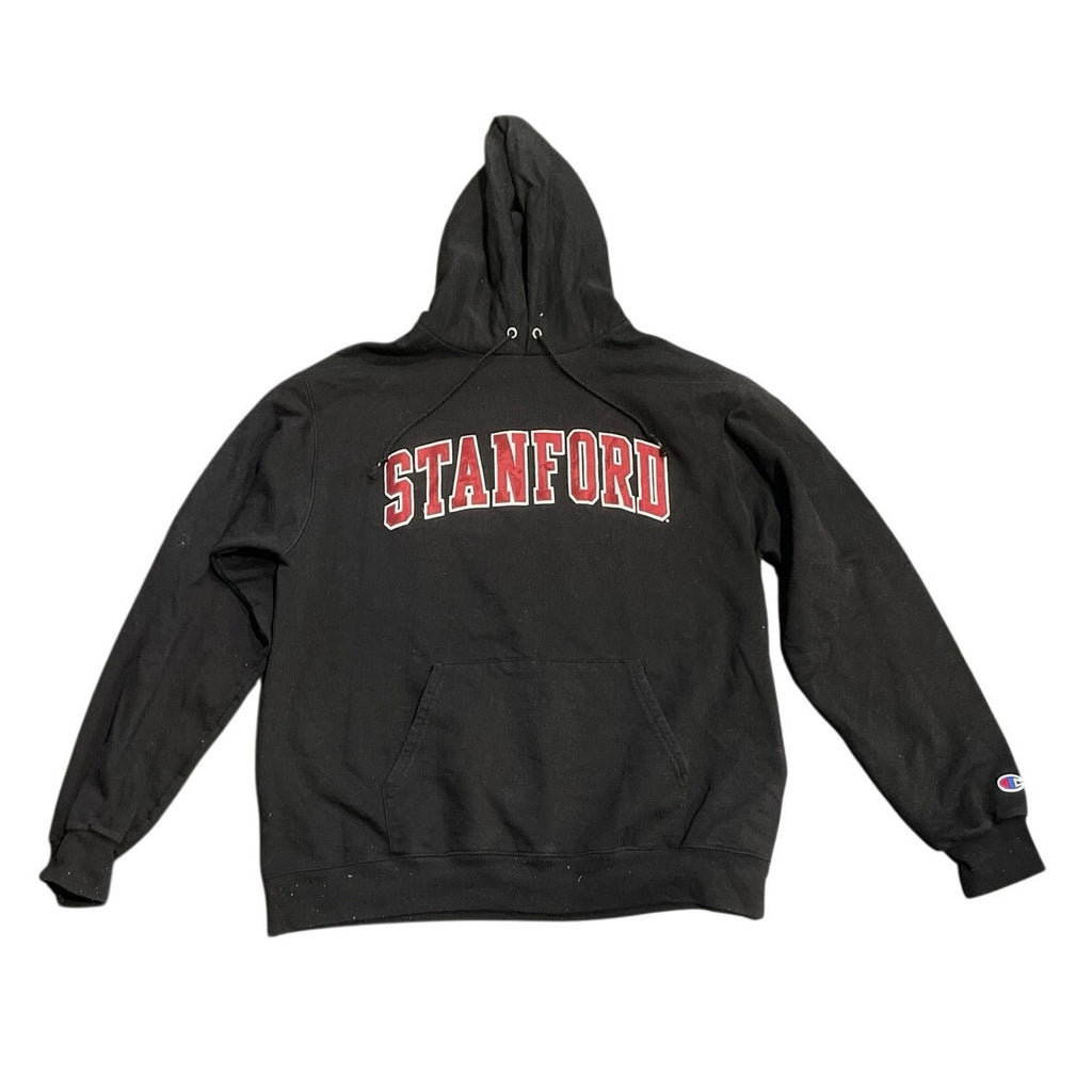 Champion Black Stanford Cardinal Arch Over Logo Pullover Hooded SZ L Collegiate