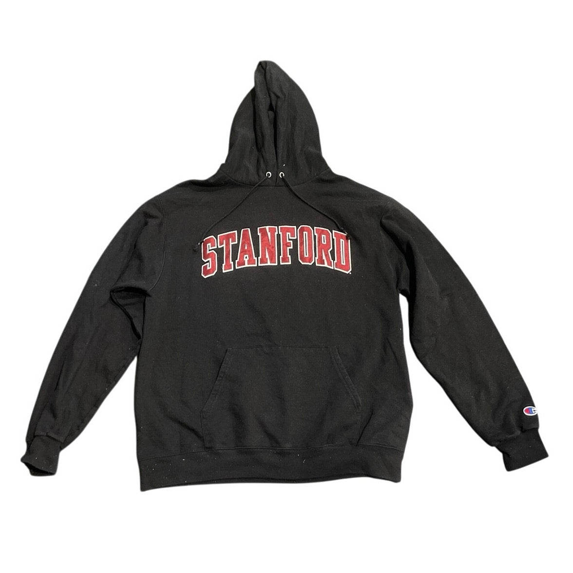 Champion Black Stanford Cardinal Arch Over Logo Pullover Hooded SZ L Collegiate