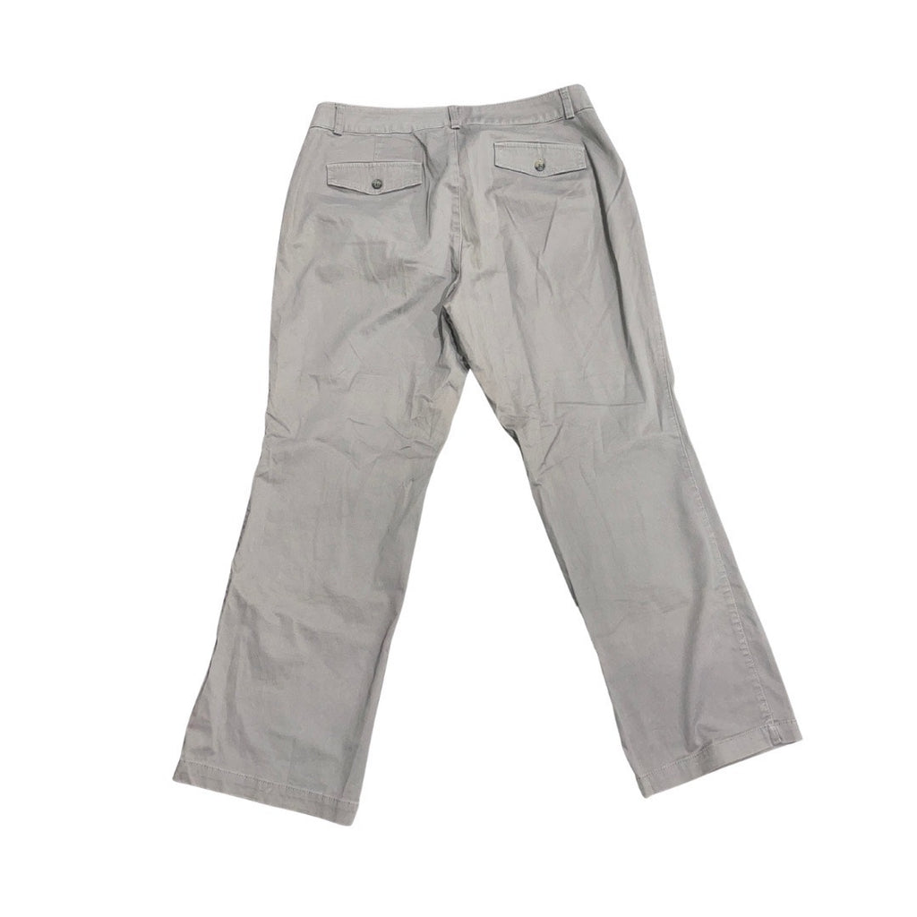 Dockers Women Chino Gray Khaki Straight Fit Pants Plus SIze 16 Casual Preppy