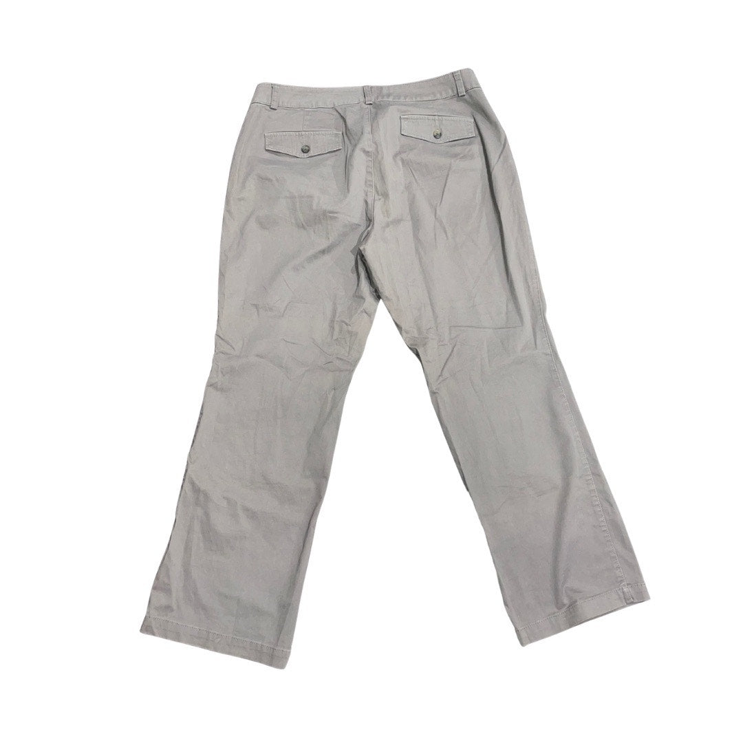 Dockers Women Chino Gray Khaki Straight Fit Pants Plus SIze 16 Casual Preppy