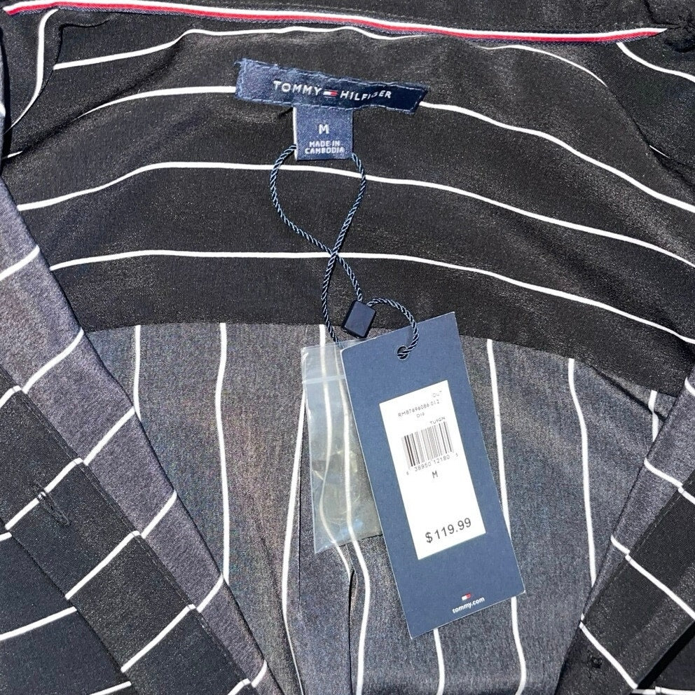 Tommy Hilfiger Rope Striped Midi Shirt Dress Size Medium NWT