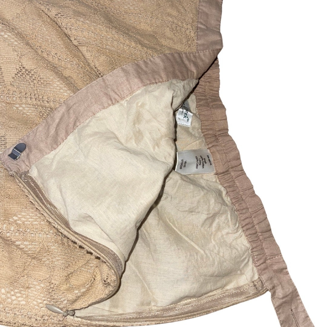 Coldwater Creek Lace Pleated Midi Skirt Boho Size 8 Hippie Cotton Festival Y2K