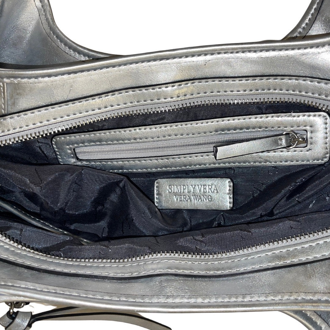 Simply Vera Vera Wang Shoulder Handbag Purse Hobo Silver Y2K