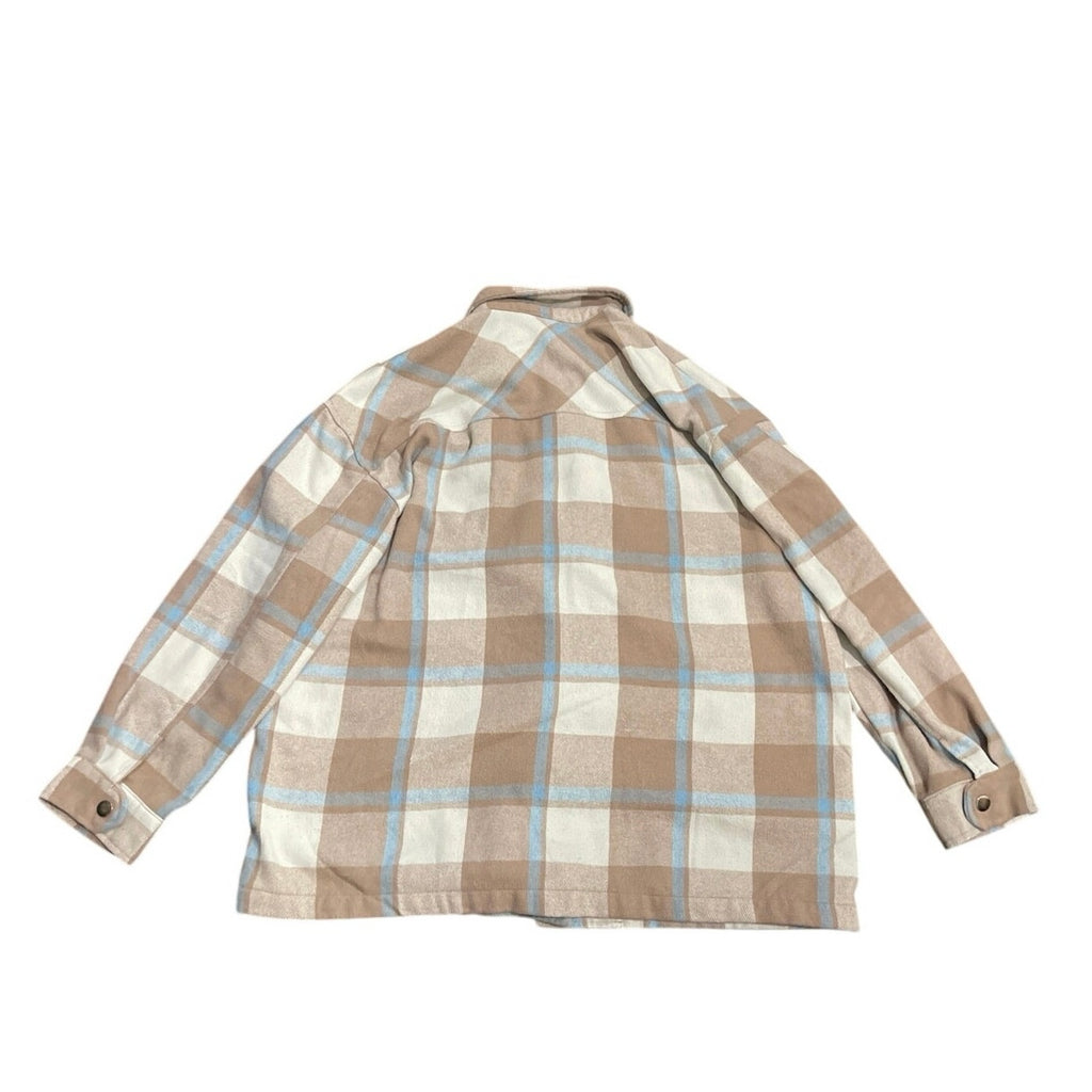 HFX Plaid Flannel Shirt Jacket Shacket Size Large Relaxed Fit Streetwear Outdoor