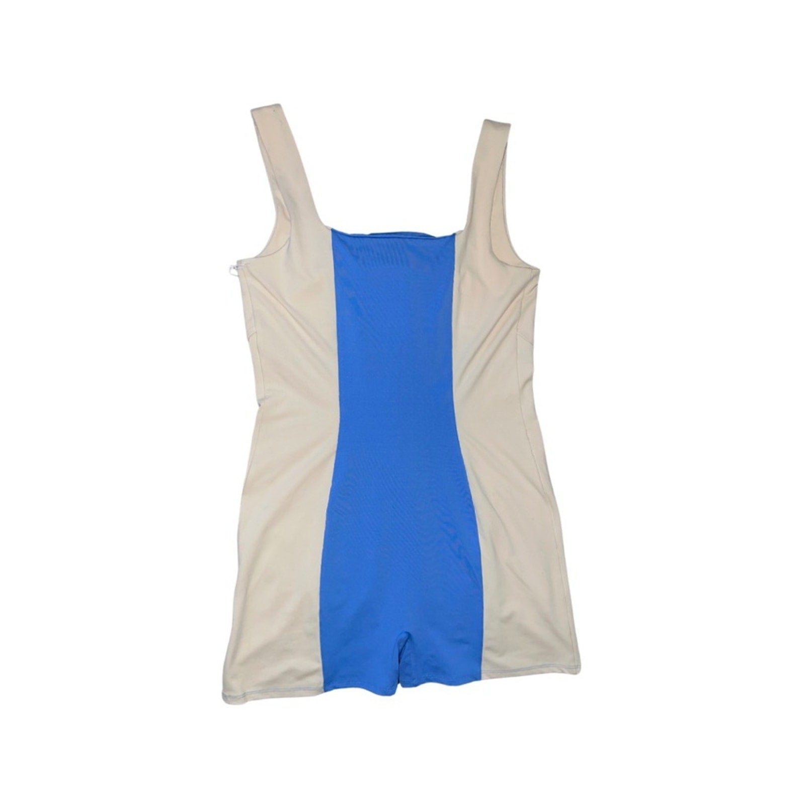 REFORMATION Adelyn Eco Stretch Short Jumpsuit in Blue/Almond color NWT