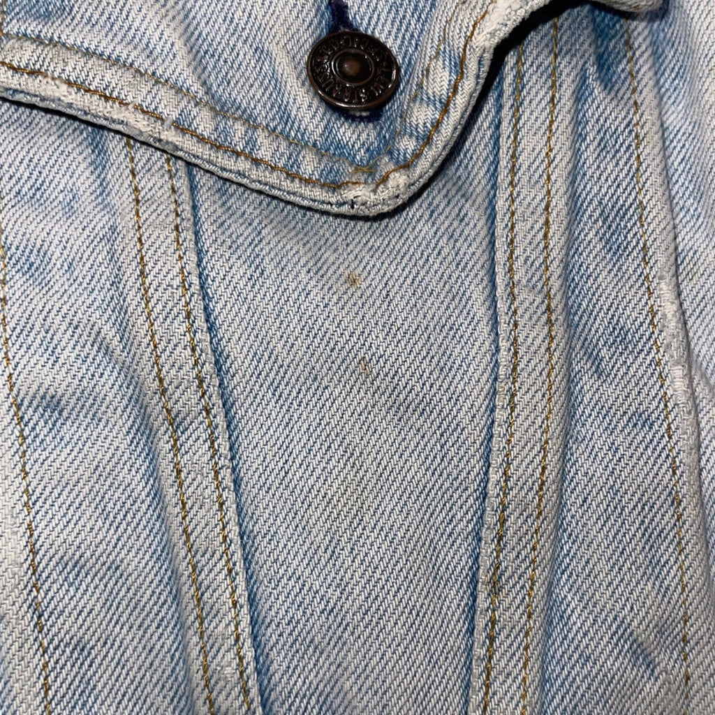 Levi's Strauss Distressed Jean Denim Jacket Light Blue Wash Vintage