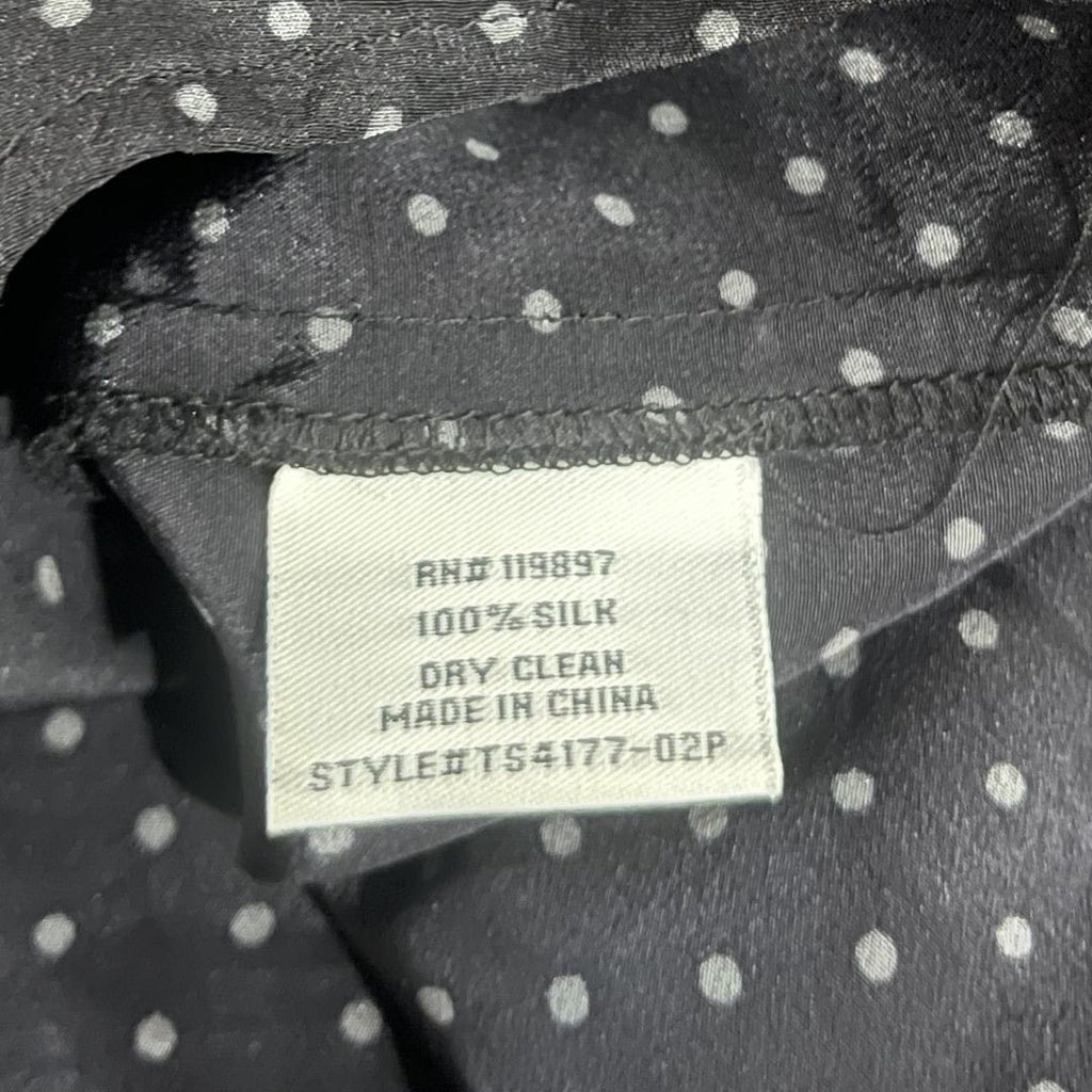 Royal Project Silk Polka Dot Long Sleeve Button Down Blouse SZ LP Career Office