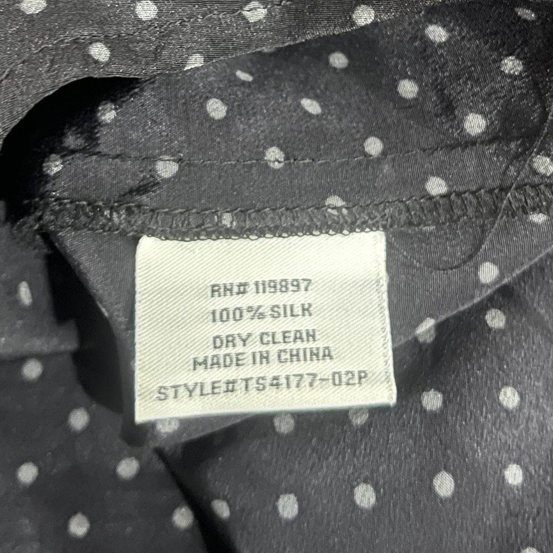 Royal Project Silk Polka Dot Long Sleeve Button Down Blouse SZ LP Career Office