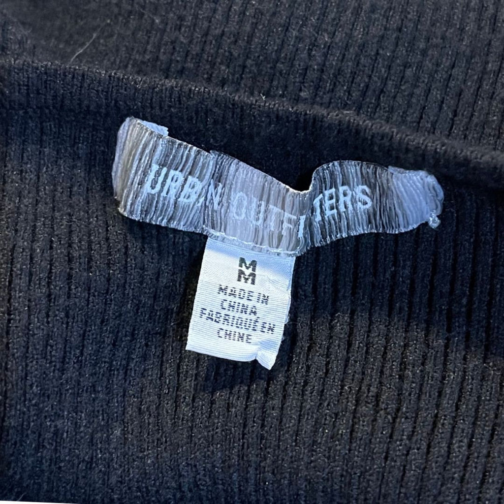 Urban Outfitters Cold Sleeve Halter Neck Ribbed Knit Dress Size Medium Bodycon