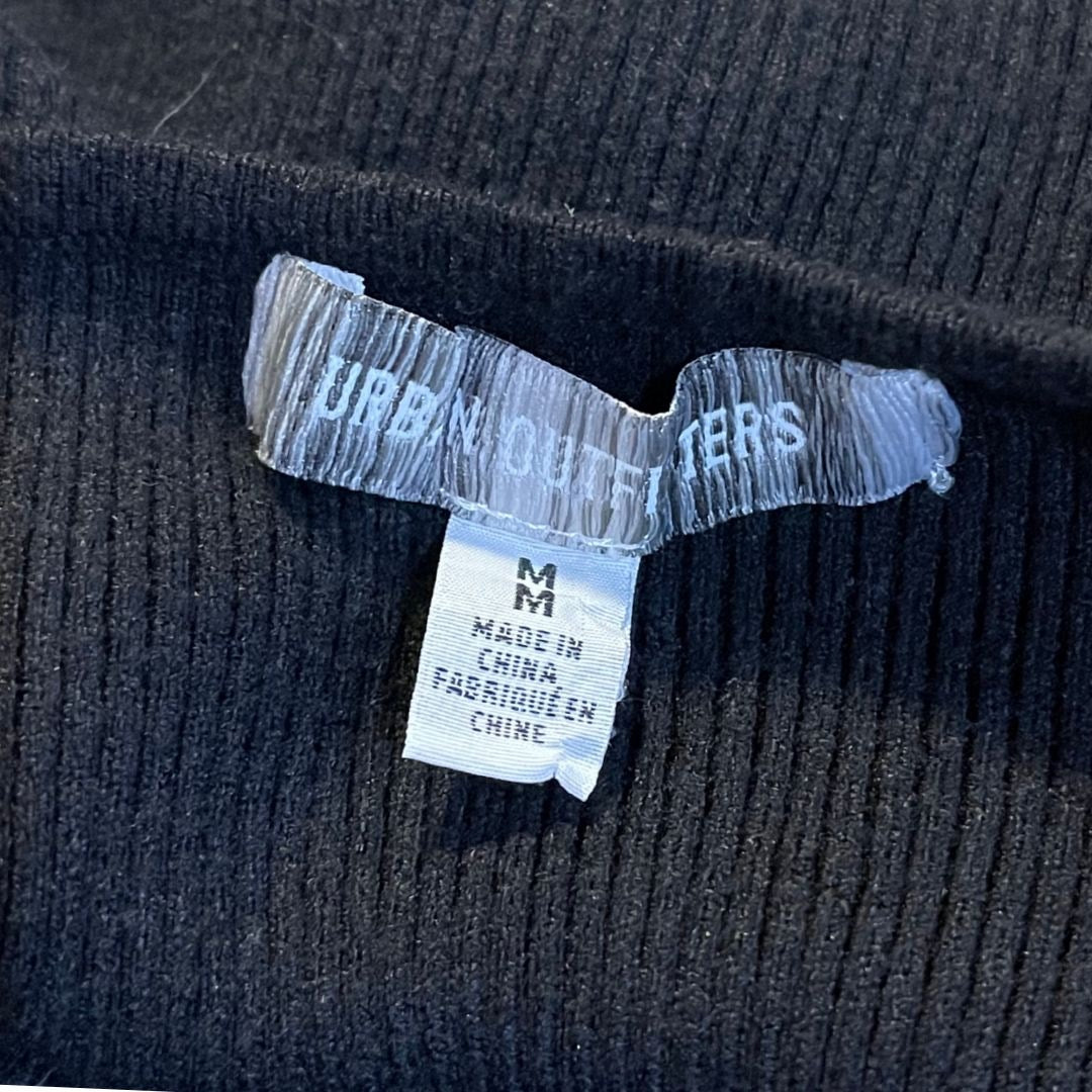 Urban Outfitters Cold Sleeve Halter Neck Ribbed Knit Dress Size Medium Bodycon