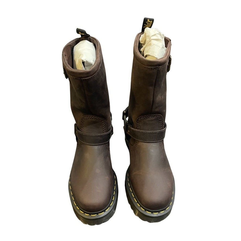 Dr. Martens Airwair Anistone Hi Leather Biker Boots Size Women 7 Motor Punk NWB