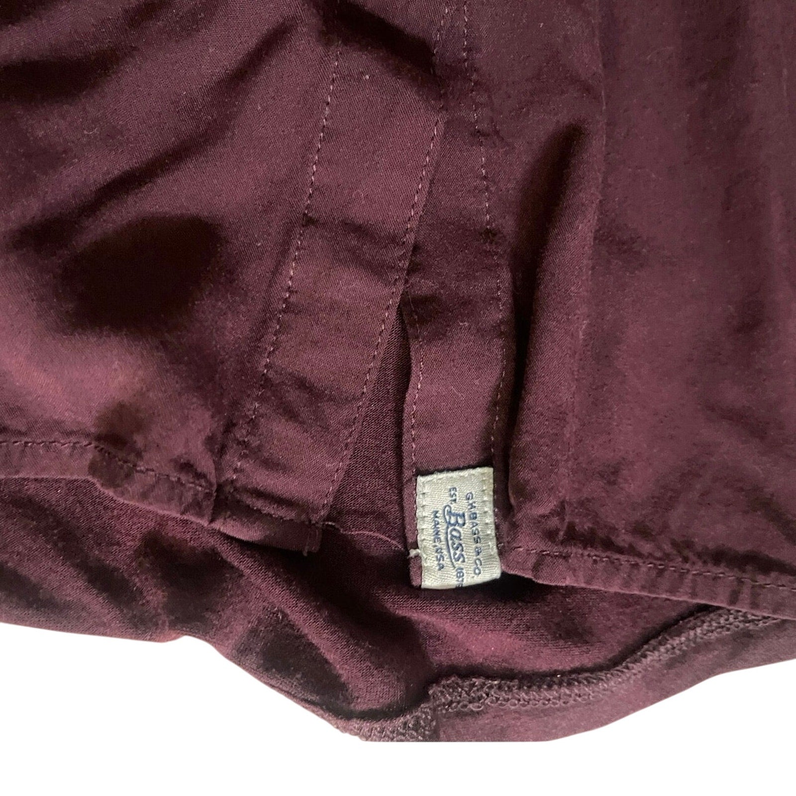 Women's Bass & Co. Burgundy Long-sleeved Button Up Blouse