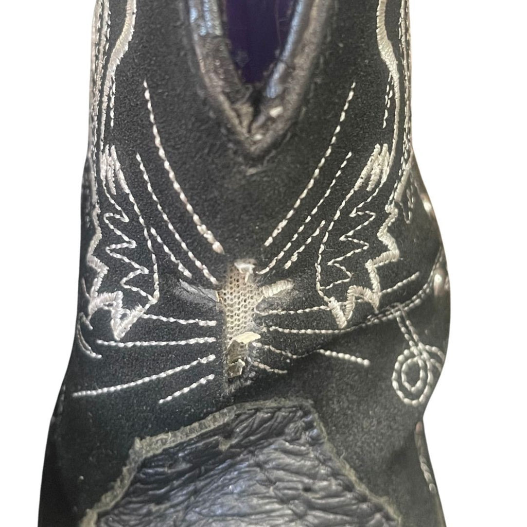 Justin Gypsy Western Cowgirl ANDRA 8" Cowgirl Black Leather Suede Boots Size 7