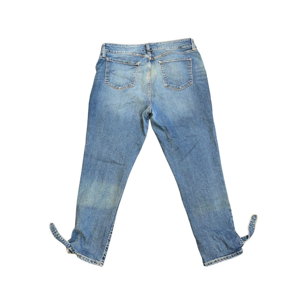 St. John's Bay Capri Jeans Tie Accent Plus Size 16 Skinny Leg Crop Casual