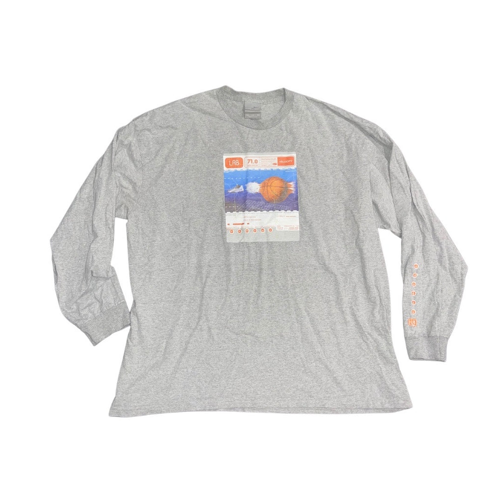 Vintage Gray Nike Research Lab Velocity Basketball Long Sleeve T-Shirt Size XXL
