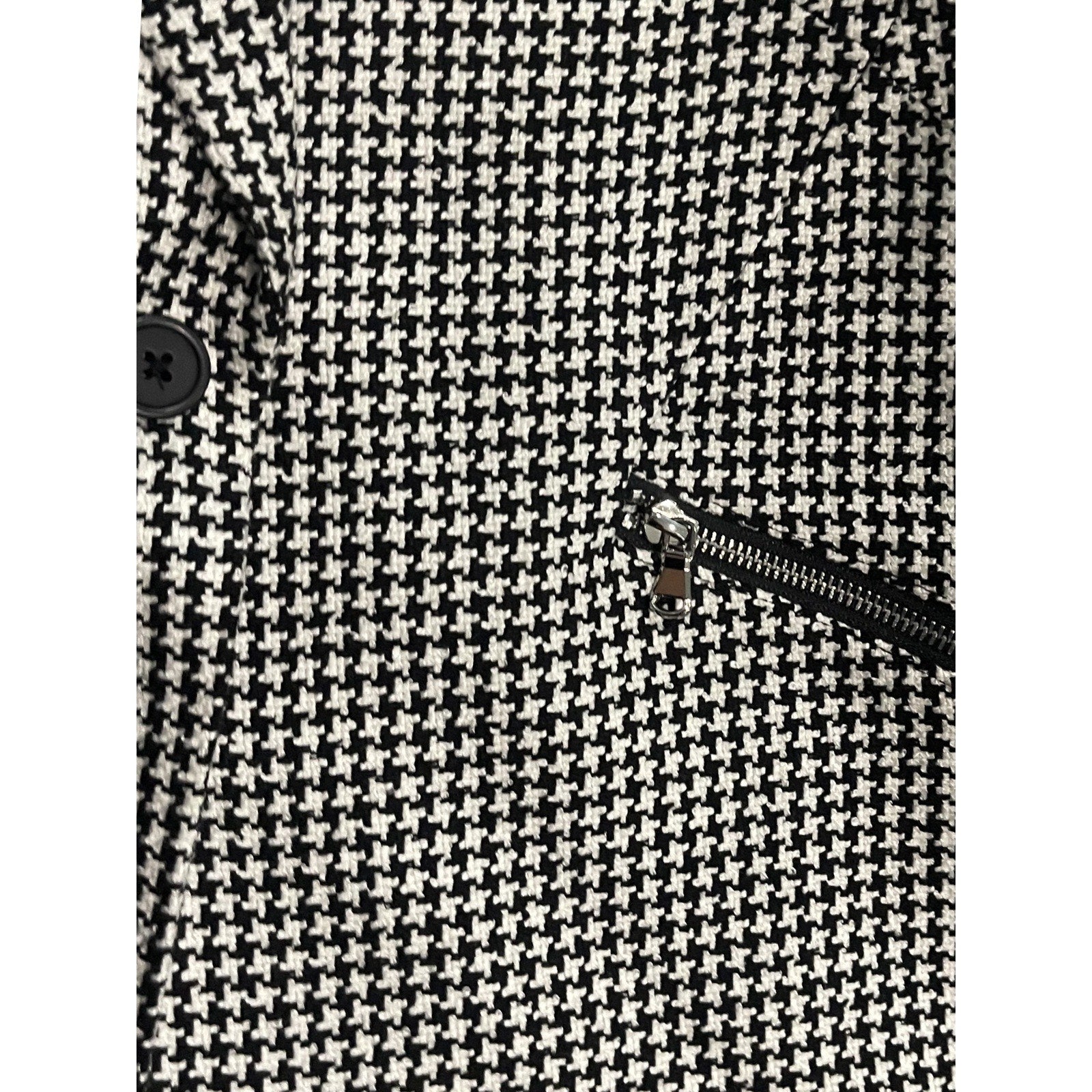 Tahari Houndstooth Single Button Front Blazer Size 6 NWT Career Office Elegant