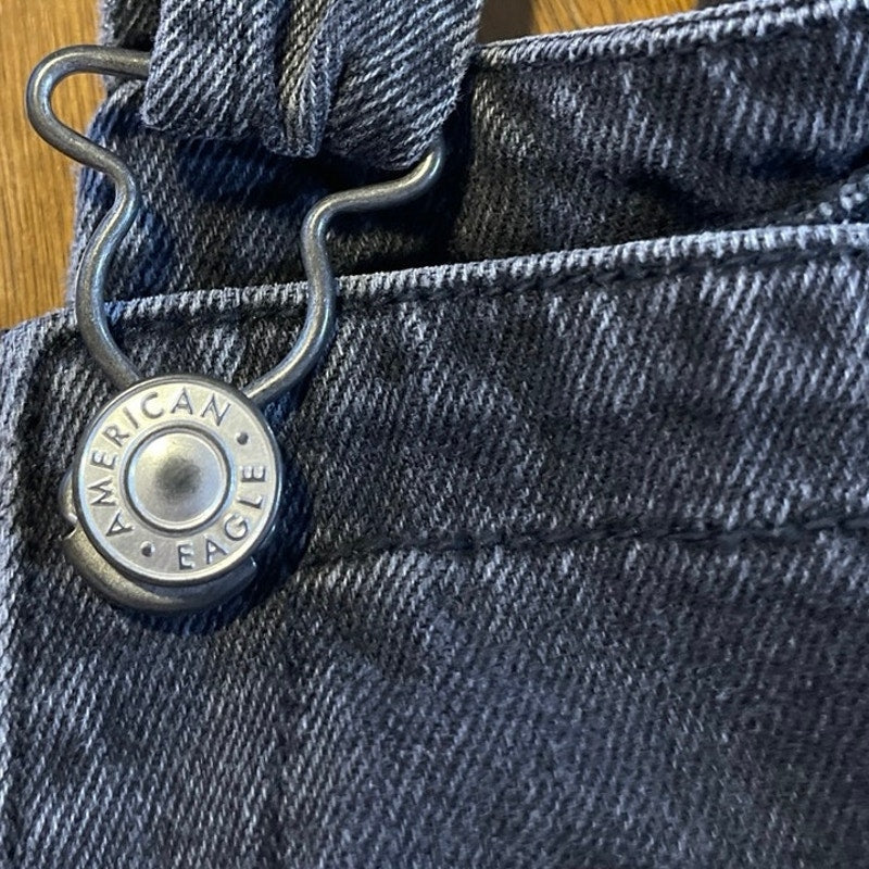 American Eagle Outfitters Zip Front Denim Overall Jumper Dress SZ L Street-Chic