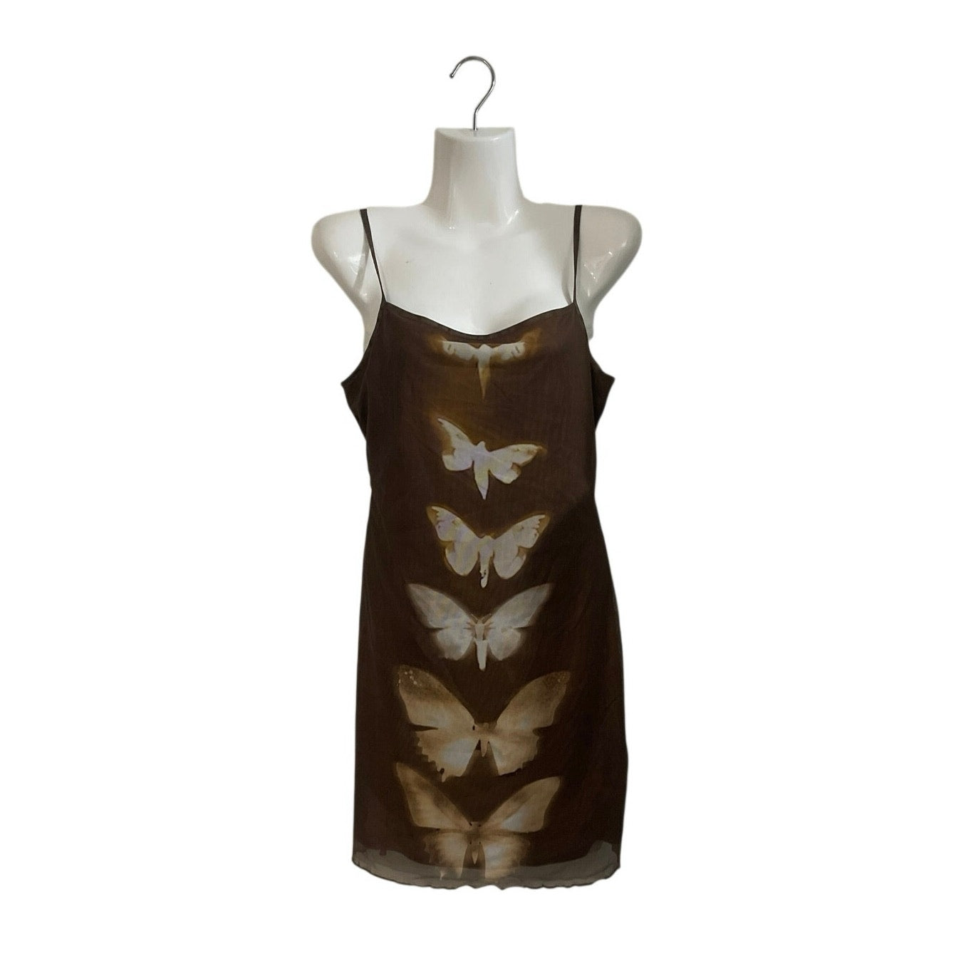 SHEIN Sleeveless Mesh Mini Butterfly Printed Dress Size M Party Boho Festival