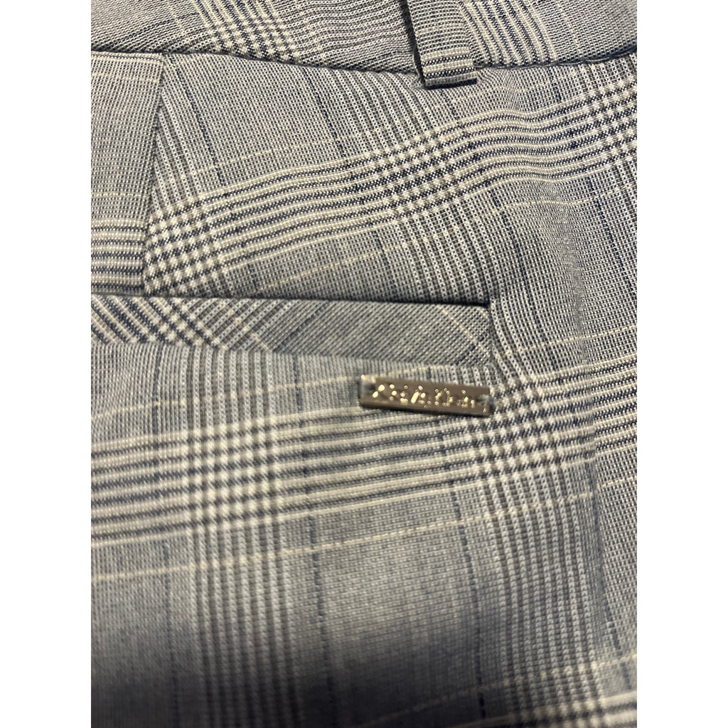 Calvin Klein Womens Plaid Blue Houndstooth Trousers Dress Pant Size 6