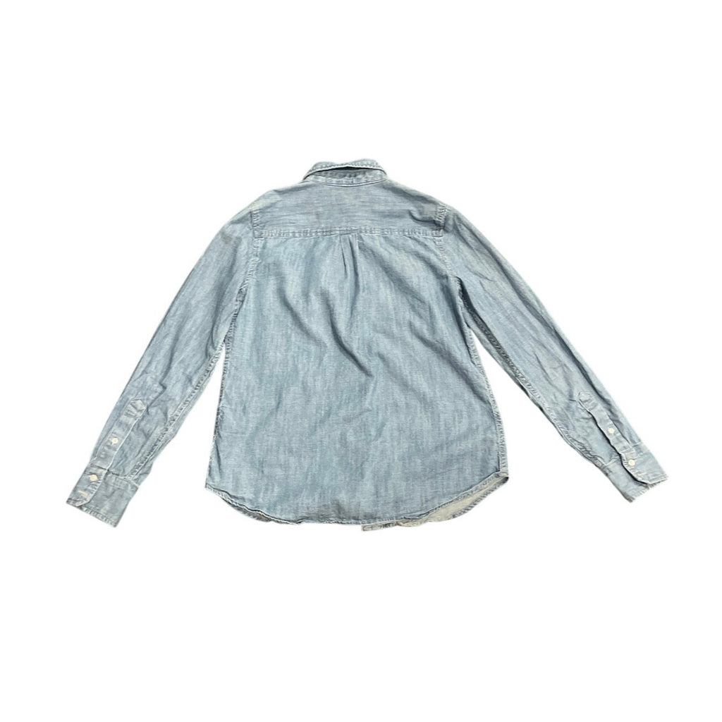 Nordstrom Denim Jean Long Sleeve Button Shirt SZ S Utility Western Chambray