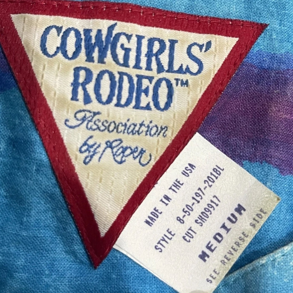 Vintage Roper Cowgirls Rodeo Button Up Shirt Size Medium Western 90s Mountain