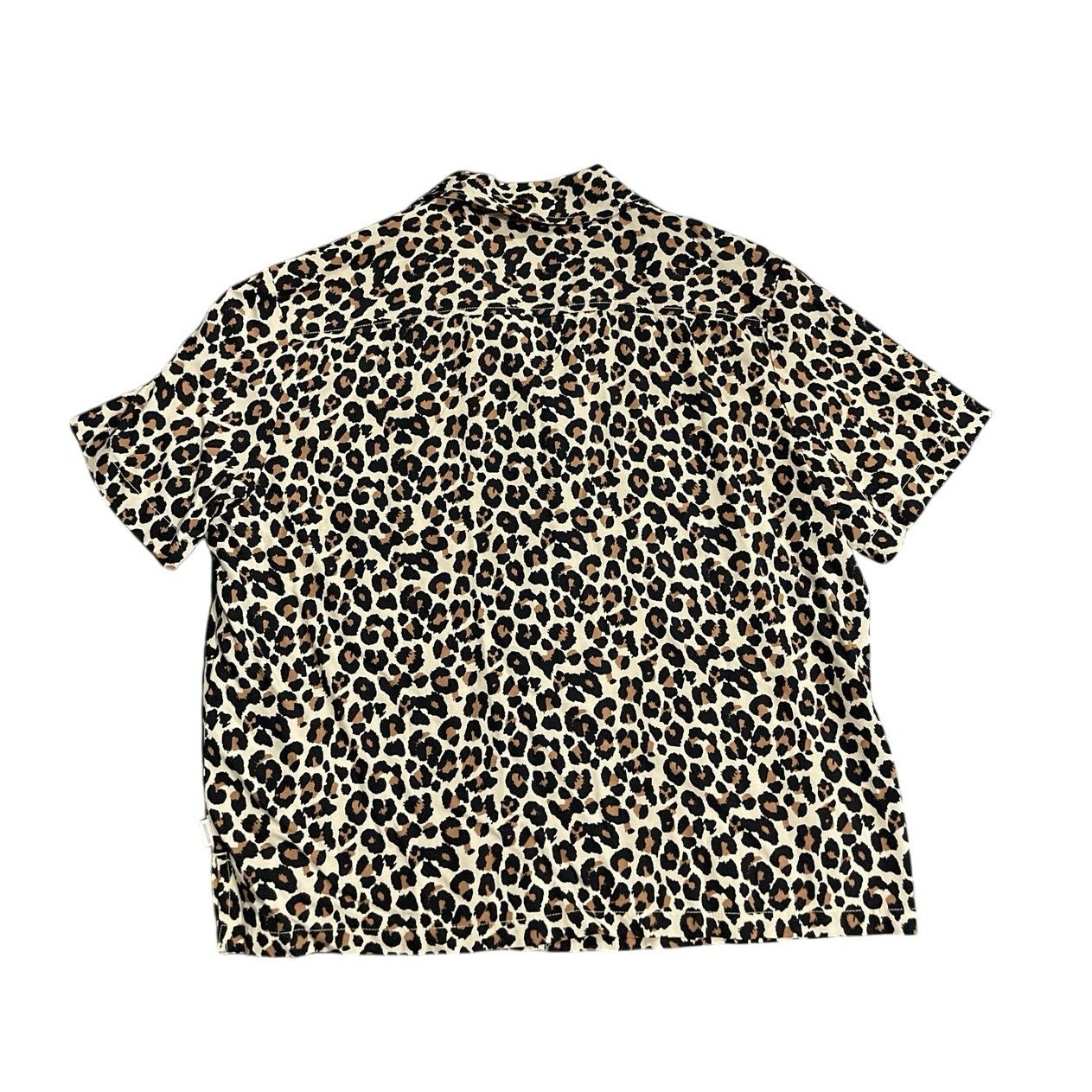 Brixton Animal Print Short Sleeve Button Up Boxy Camp Shirt SZ Large Relaxed Fit