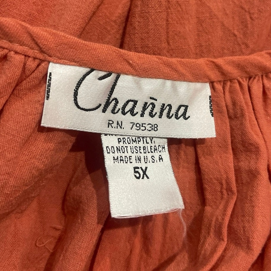 Channa Kaftan Gauze Plus Size Dress 5X Bohemian Resort Wear Crinkle Cotton NWT