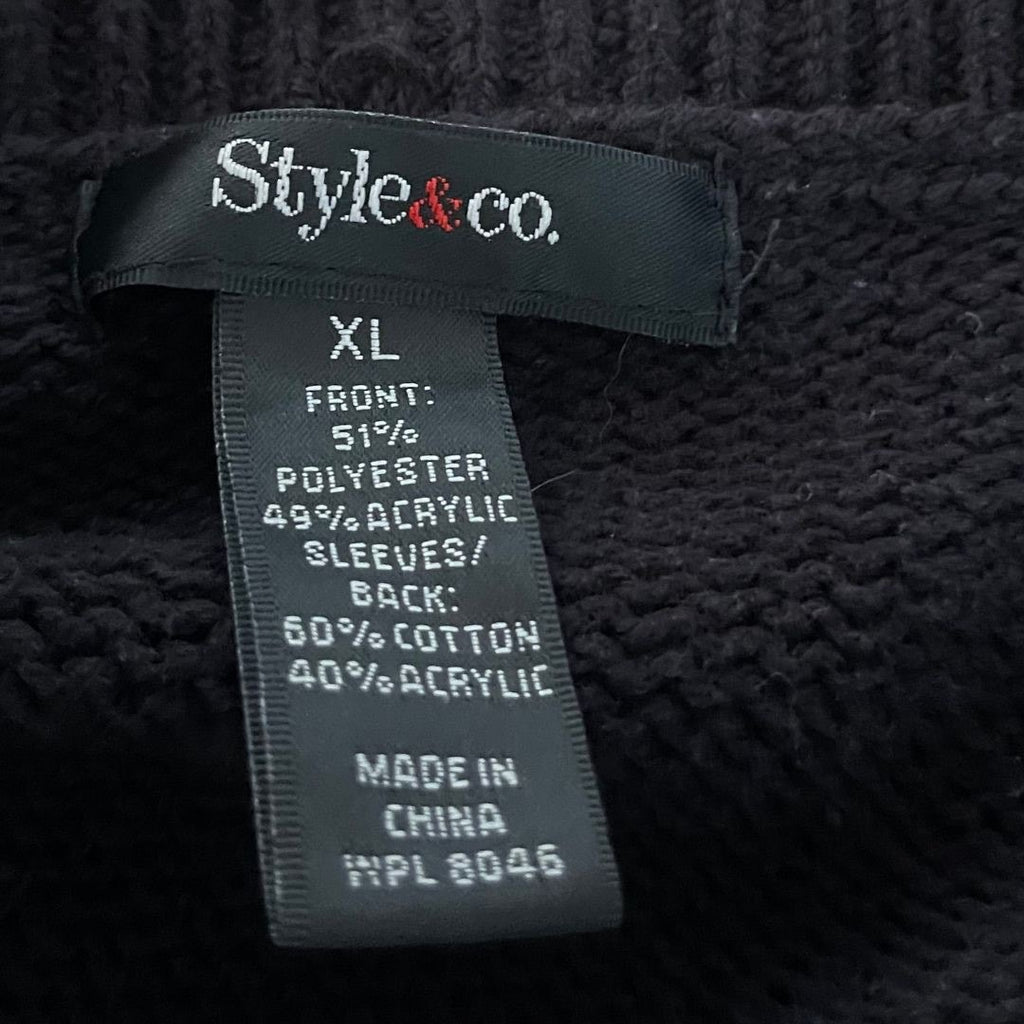 Style & Co Sequin Sweater Knit Tunic Dress Size XL Cap Sleeves Pockets