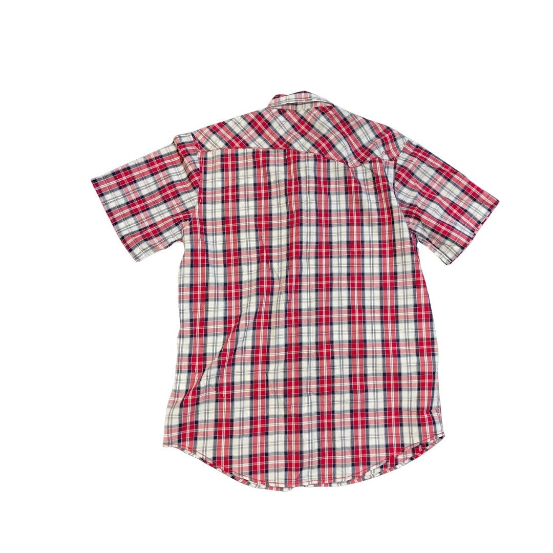 COASTAL Mens Plaid Pearl Snap Western Style Shirt Size XL Short Sleeve