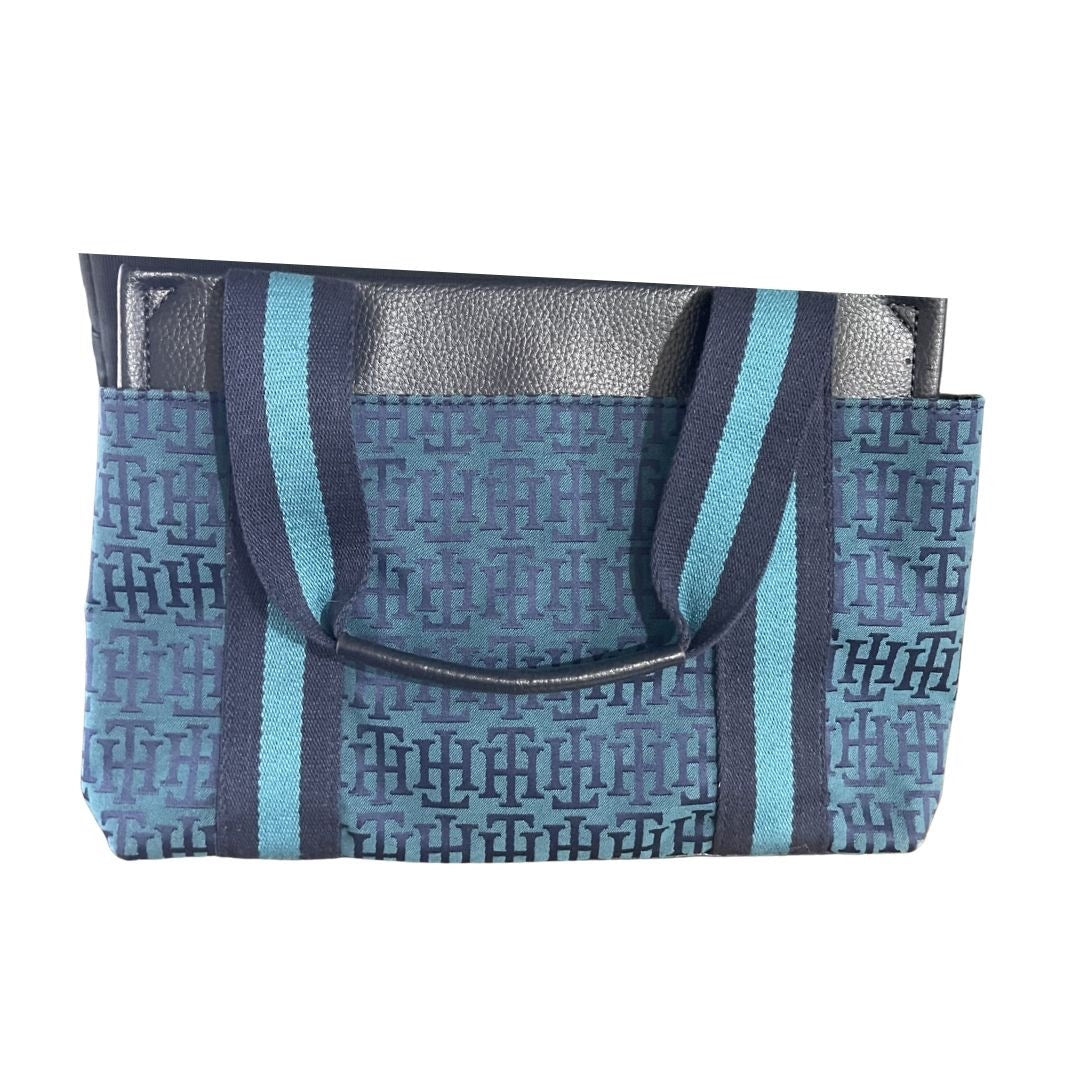 Tommy Hilfiger Monogram Canvas Mini Tote Bag Vintage Y2K Classic Nautical