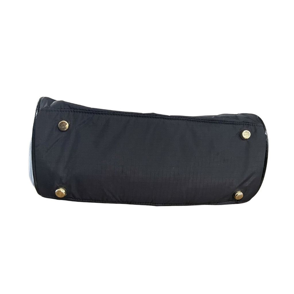 LeSportsac Signature Small Satchel Nylon Handbag Black Top Handle Casual Chic